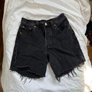 Black Levi High Waist Denim Shorts - Size 25